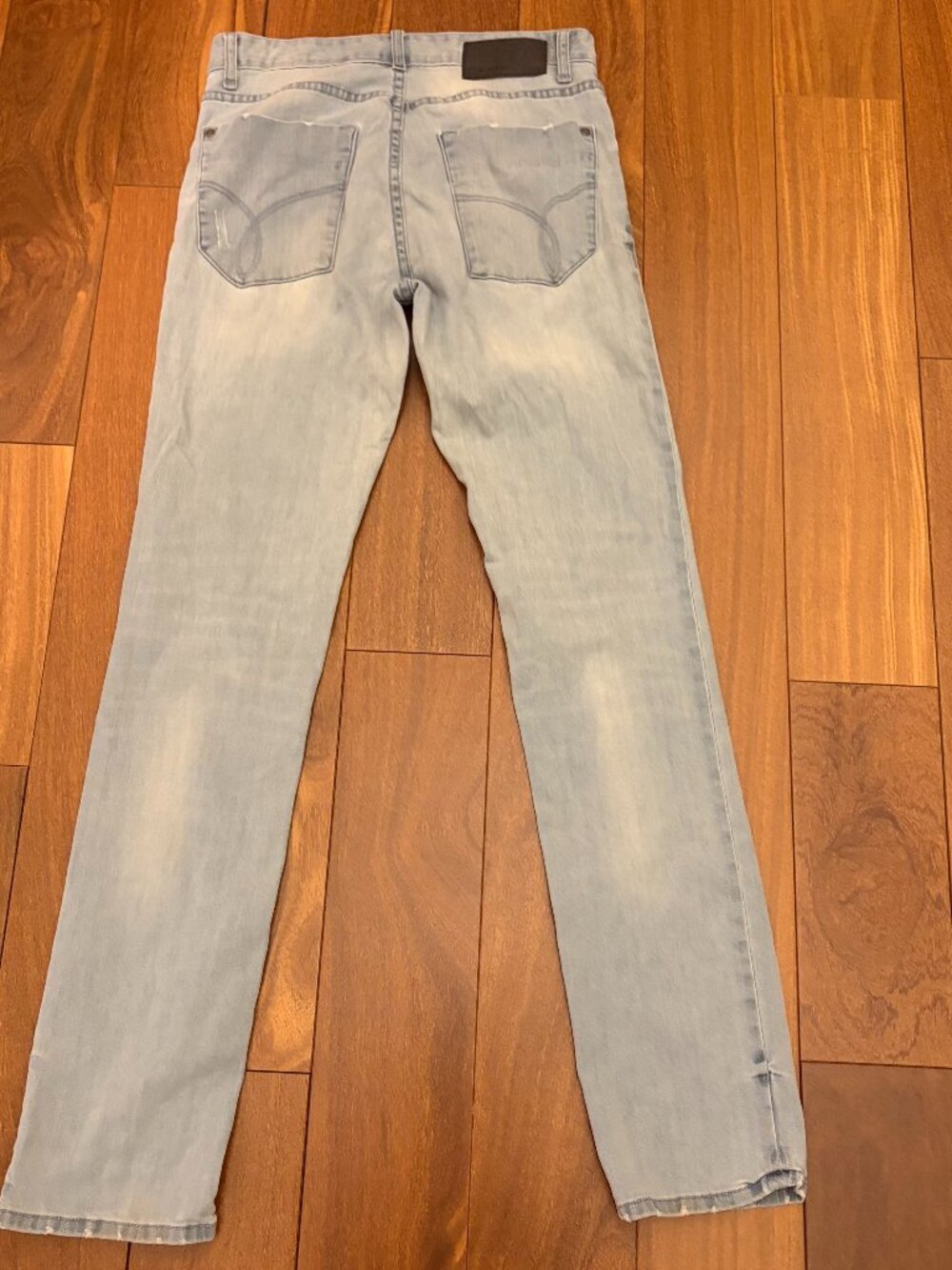Calvin Klein Jeans light blue 5 pocket distressed slim straight jeans